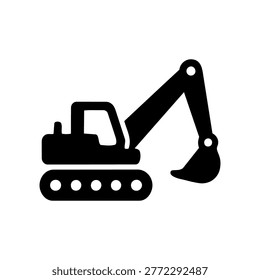Excavator Icon Containing excavator, heavy machine, and construction icon. Solid icon.