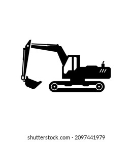 Excavator icon design template vector isolated
