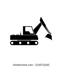 Excavator icon design template vector isolated illustration