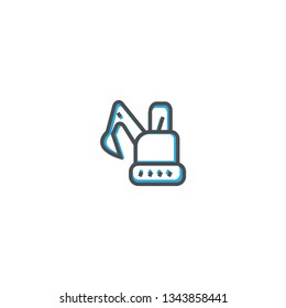 Excavator icon design. Transportation icon vector illustration