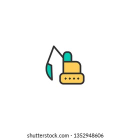 Excavator icon design. Transportation icon vector illustration