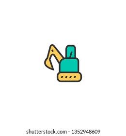 Excavator icon design. Transportation icon vector illustration