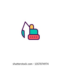 Excavator icon design. Transportation icon vector illustration