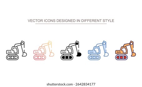 Excavator icon design with white background stock illustration