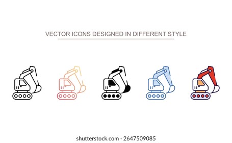Excavator icon design with white background stock illustration