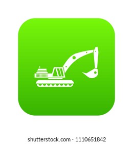 Excavator icon digital green for any design isolated on white vector illustration