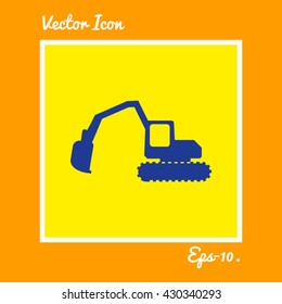 Excavator Icon. Eps-10.