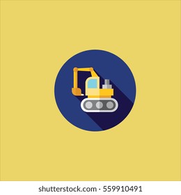 excavator icon flat design