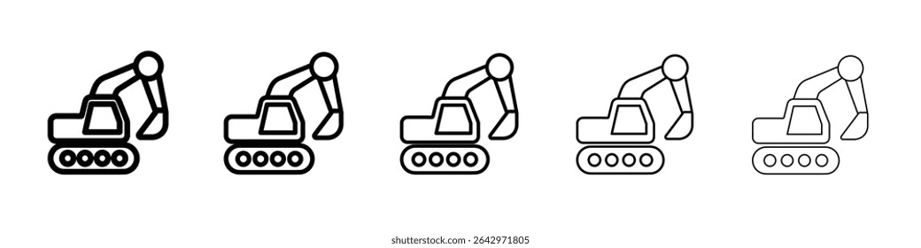 Excavator Icon Flat design on isolated background