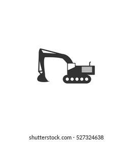 Excavator icon flat. Illustration isolated vector sign symbol