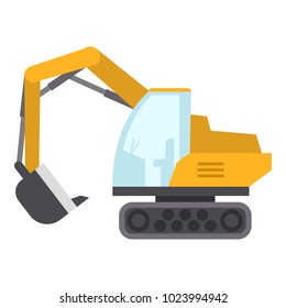 Excavator icon, flat style