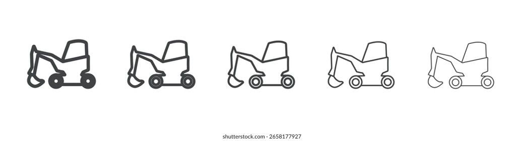 Icono de excavadora plana delgada ilustración símbolo