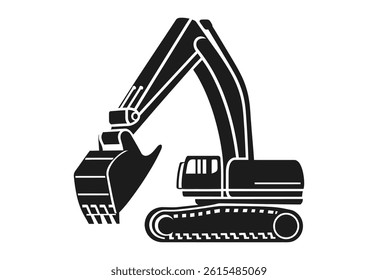 Excavator Icon Heavy Construction Equipment Symbol vector illustration