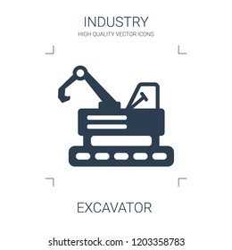 excavator icon. high quality filled excavator icon on white background. from industry collection flat trendy vector excavator symbol. use for web and mobile