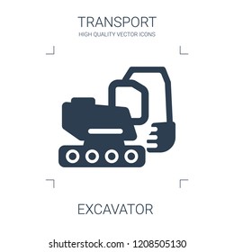 excavator icon. high quality filled excavator icon on white background. from transport collection flat trendy vector excavator symbol. use for web and mobile