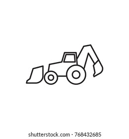 excavator icon illustration isolated vector sign symbol