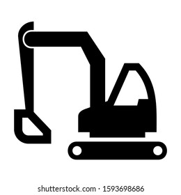 excavator icon isolated sign symbol vector illustration - high quality black style vector icons
