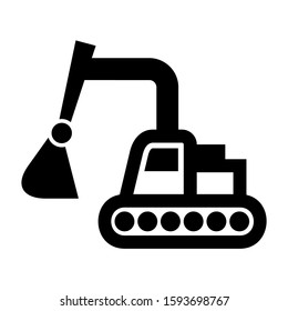 excavator icon isolated sign symbol vector illustration - high quality black style vector icons
