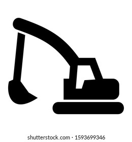 excavator icon isolated sign symbol vector illustration - high quality black style vector icons
