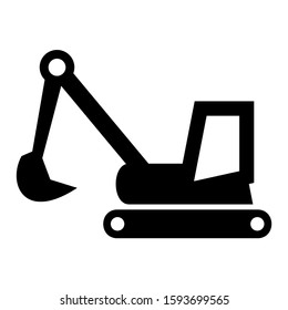 excavator icon isolated sign symbol vector illustration - high quality black style vector icons
