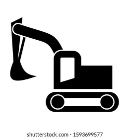 excavator icon isolated sign symbol vector illustration - high quality black style vector icons
