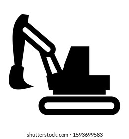 excavator icon isolated sign symbol vector illustration - high quality black style vector icons
