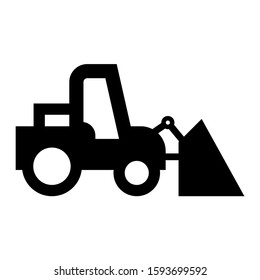 excavator icon isolated sign symbol vector illustration - high quality black style vector icons
