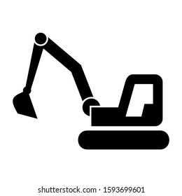 excavator icon isolated sign symbol vector illustration - high quality black style vector icons
