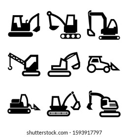 excavator icon isolated sign symbol vector illustration - Collection of high quality black style vector icons
