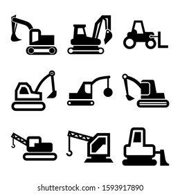 excavator icon isolated sign symbol vector illustration - Collection of high quality black style vector icons
