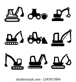 excavator icon isolated sign symbol vector illustration - Collection of high quality black style vector icons
