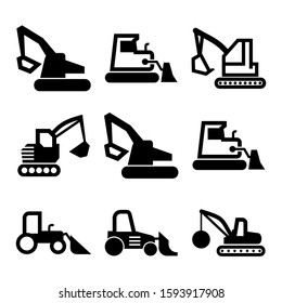 excavator icon isolated sign symbol vector illustration - Collection of high quality black style vector icons
