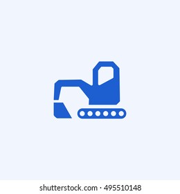 excavator icon, isolated, white background