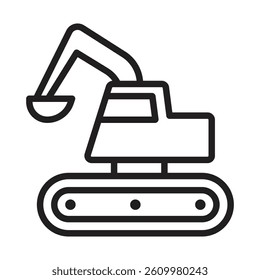 Excavator Icon Line Art Logo set