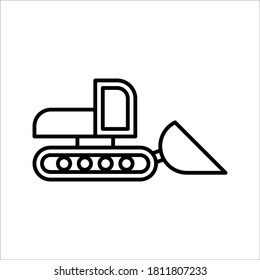 excavator icon with line or outline style. vehicle or transport icon stock on white background eps 10