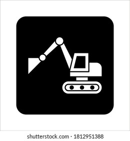 excavator icon with line or outline style. vehicle or transport icon stock on white background eps 10