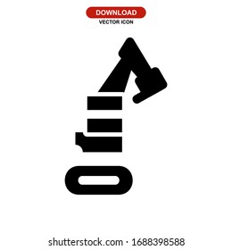 excavator icon or logo isolated sign symbol vector illustration - high quality black style vector icons

