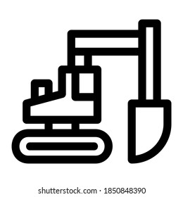 excavator icon or logo isolated sign symbol vector illustration - high quality black style vector icons
