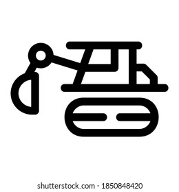 excavator icon or logo isolated sign symbol vector illustration - high quality black style vector icons
