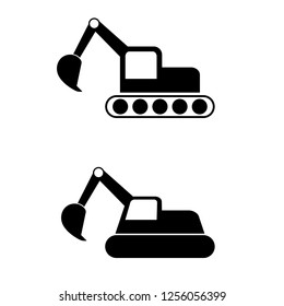 Excavator icon, logo on white background