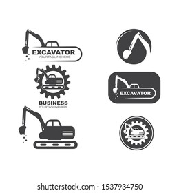 excavator icon logo vector design template