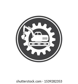 excavator icon logo vector design template