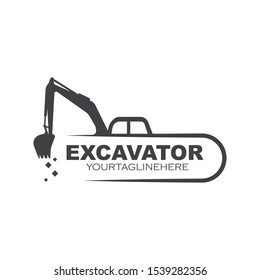 excavator icon logo vector design template