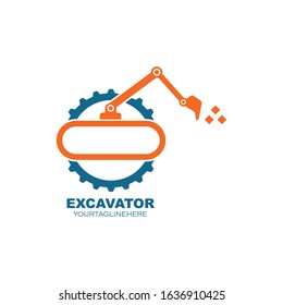 excavator icon logo vector design template