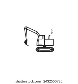 excavator icon logo vector design