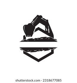 Diseño de la plantilla de ilustración vectorial del logotipo del icono de excavador.