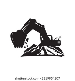 Excavator icon logo vector illustration template design.