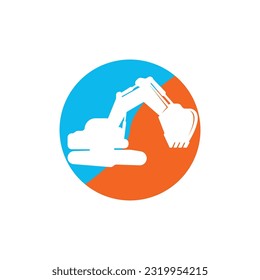 Excavator icon logo vector illustration template design.