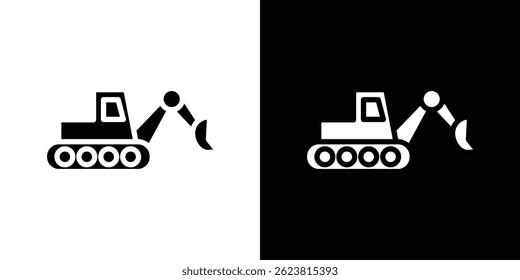 Excavator icon for logo web mobile app UI design.