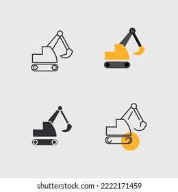 excavator icon mining equipment digging